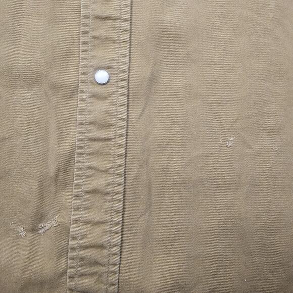 Vintage Wrangler Shirt Mens XXL Big Tan Heavy Twill Snap Western Cowboy 90s - Picture 2 of 15